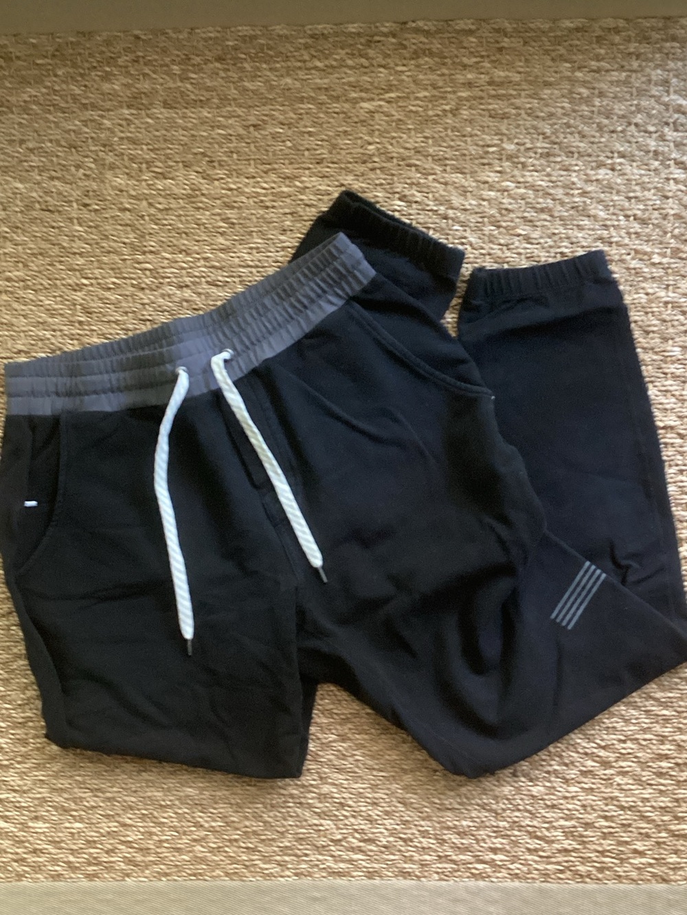 Vuori Black Kids Jogger Sweatpants with Gray Waistband